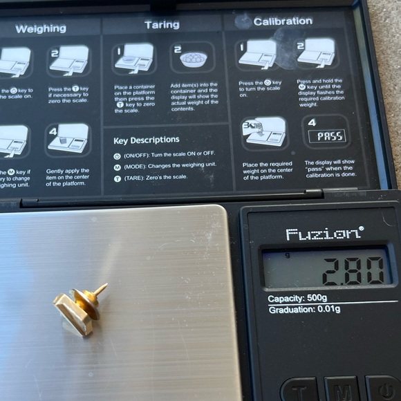 Solid 14k Yellow Gold Square Striped Tie Tack Pin Vintage 2.8 Grams Stamped - Picture 14 of 14